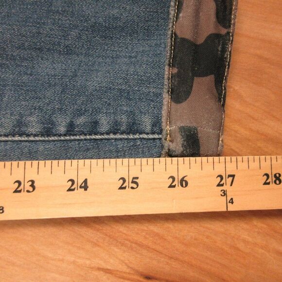 JUDY BLUE Peek A Camo Patch Distressed Denim Jeans Size 3/26 Janette JB82109MD - Picture 14 of 14